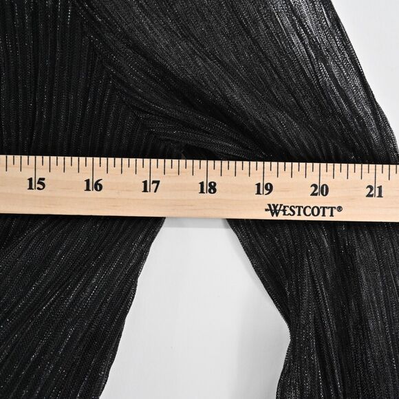 JOIE Top Womens Size S Black Metallic‎ VNeck Gathered Blouse Semi Sheer Sleeves - Picture 11 of 12